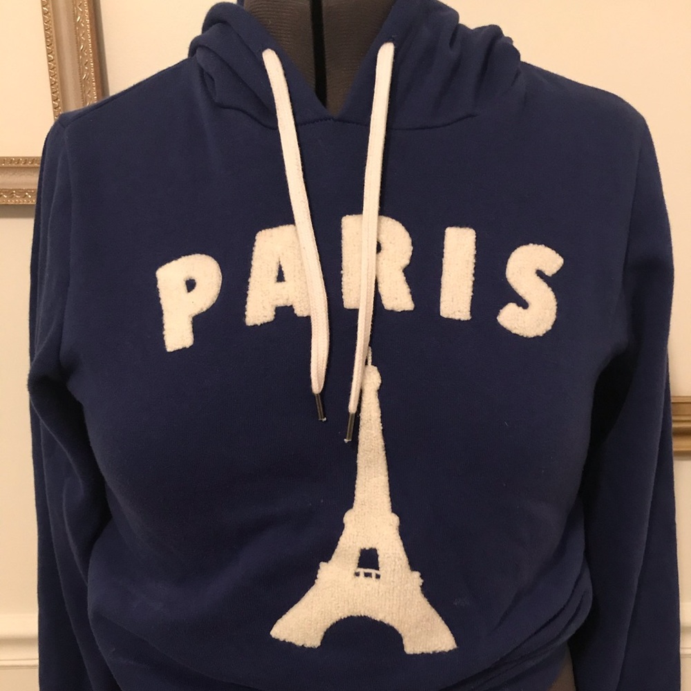 Blue Hooded Paris Sweatshirt